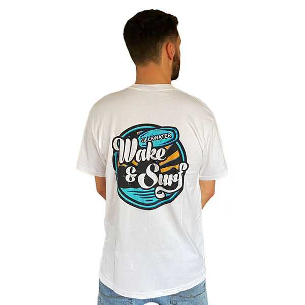 WAKE AND SURF T SHIRT WHITE