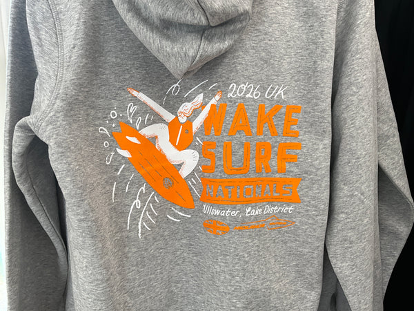Wake and Surf Nationals Hoodie GREY/ ORANGE