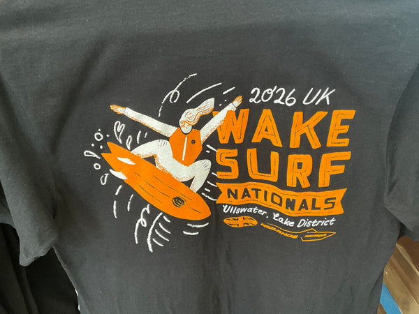Wake and Surf Nationals T Shirt BLACK / ORANGE