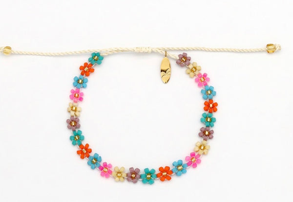 Kelopak Daisy Chain Beaded Bracelet Blue DZE-002