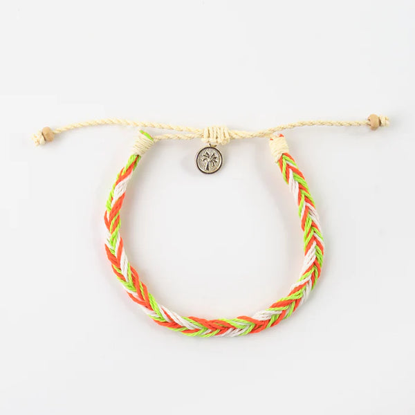 Braided Anklet Green & Red