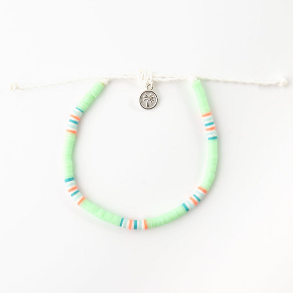 Mint and coral surf bracelet