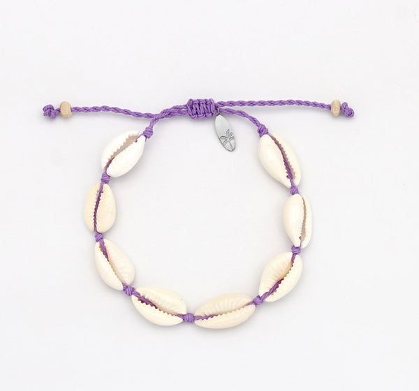Livadi Cowrie Shell Surf Bracelet Purple SHP-331