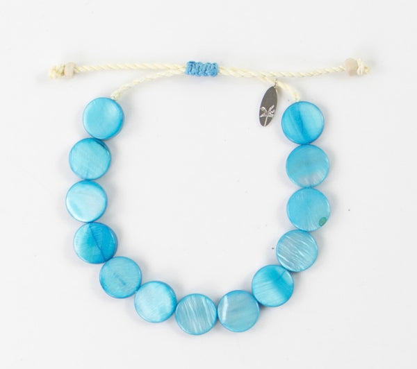 Ungu Mother of Pearl Disc Bracelet SHB-003