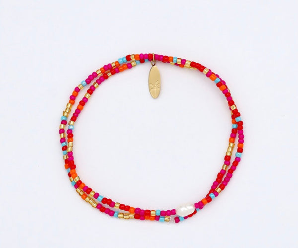 Senja Pink Golden Hour Beaded Bracelet MONP-002