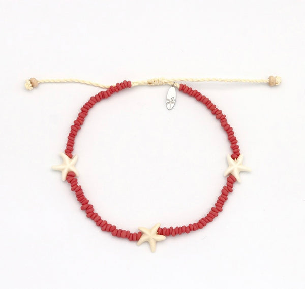 Tidepool Starfish Beaded Anklet KALGA-003