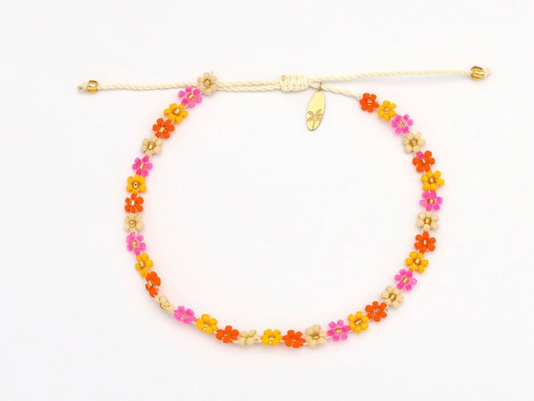 Kelopak daisy chain beaded anklet DZA-004