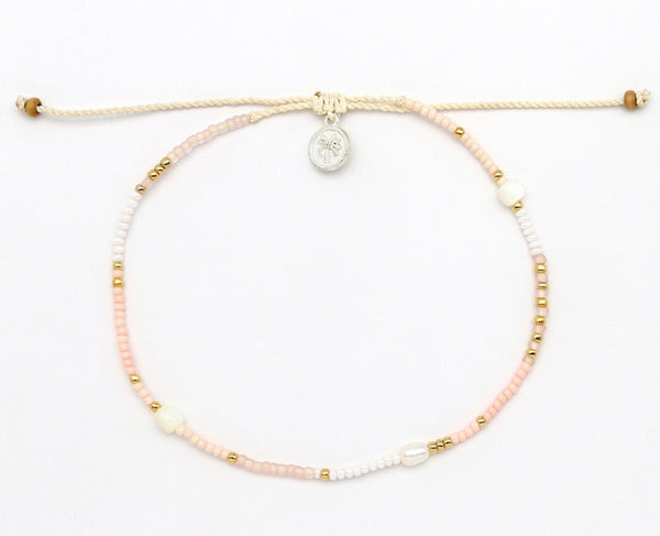 Giada Pink Cintra Pearl Beaded Surf Anklet