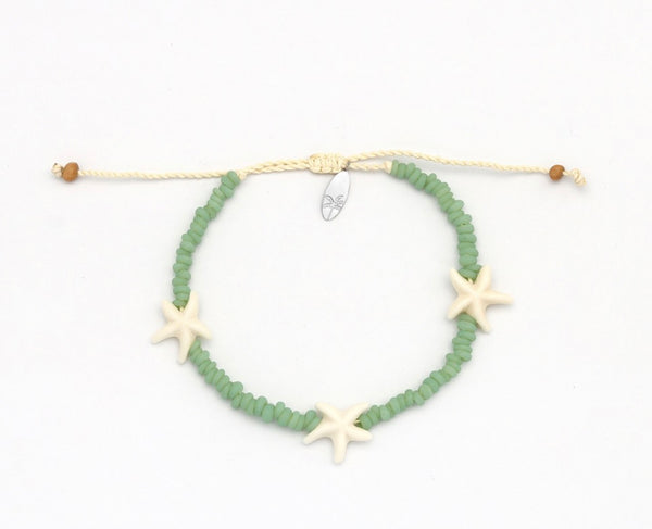 Tidepool Starfish Beaded Bracelet Green KALGB-004