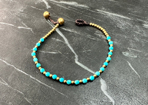 Luck - Turquoise - Rigtig Crystal Healing Anklet