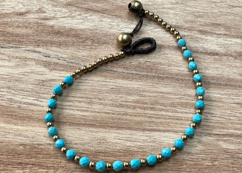 Luck - Turquoise - Rigtig Crystal Healing Anklet