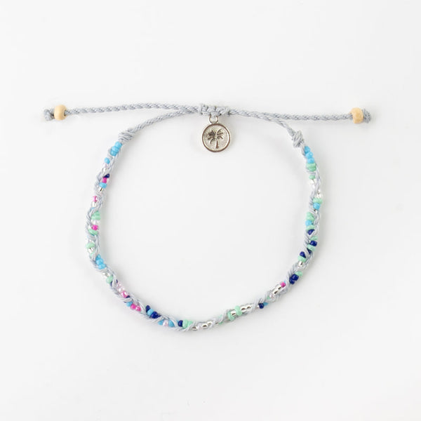 Baby blue dainty wrapped bracelet