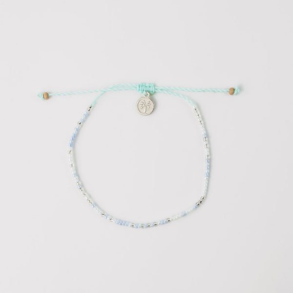 Silver and baby blue dainty bracelet
