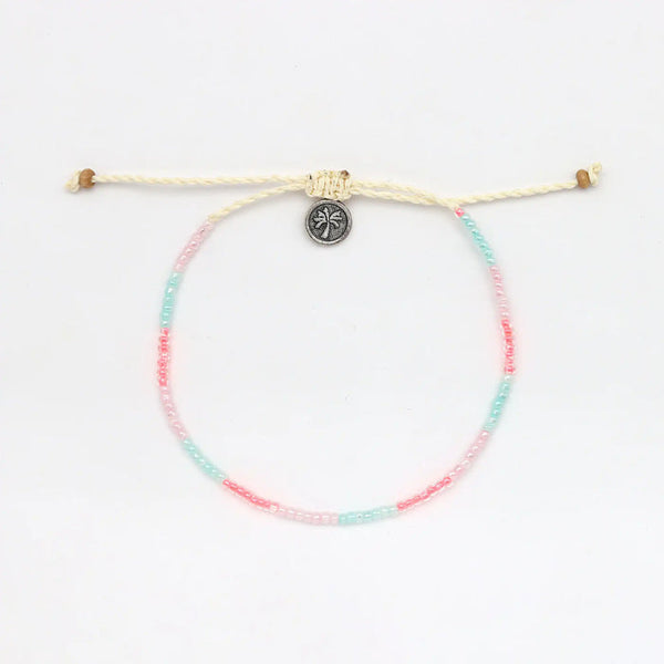 Turquoise, pink and coral baby surf bracelet