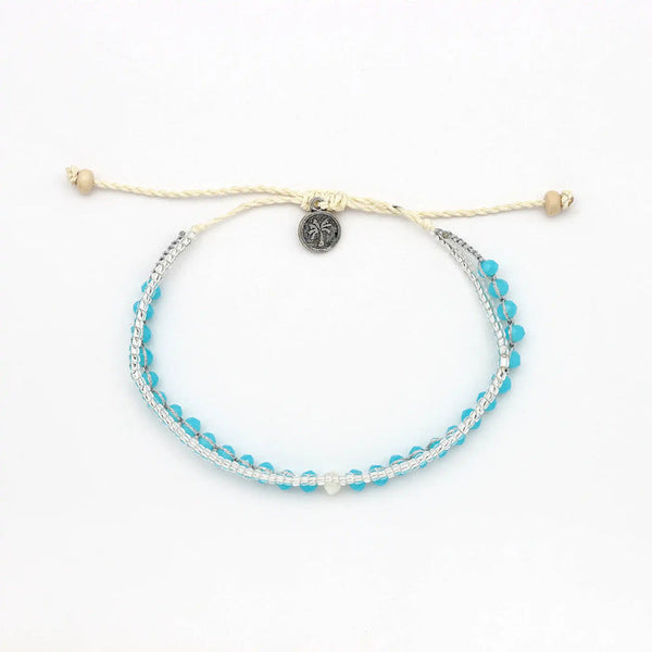 Blue layered bead bracelet