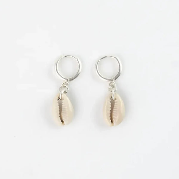 ASRI COWRIE SHELL EARRINGS SILVER