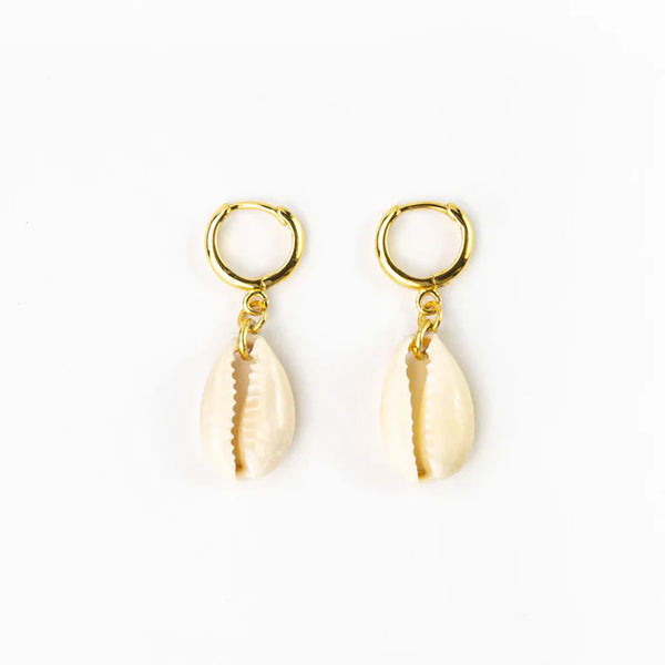 ASRI COWRIE SHELL EARRINGS GOLD