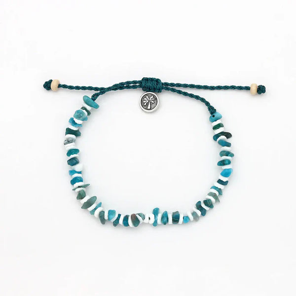 Pineapple Island Blue Shell Bead Anklet