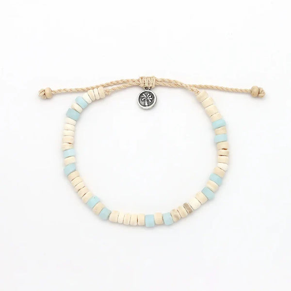Pineapple Island Blue And White Beaded Anklet