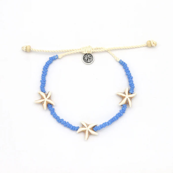 Pineapple Island Blue Beaded Starfish Bracelet