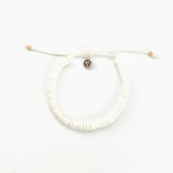 Leke Clay Beaded Bracelet White