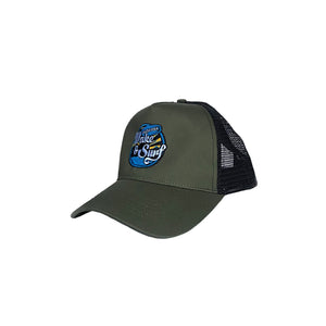 trucker hat green wake and surf